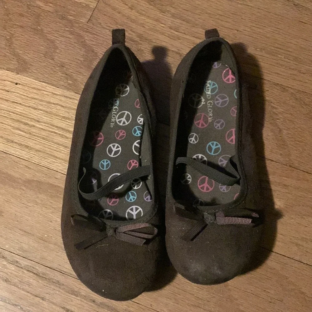 Faded Glory Girls Dress Shoes‎ Flats Brown Size 13.